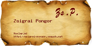 Zsigrai Pongor névjegykártya